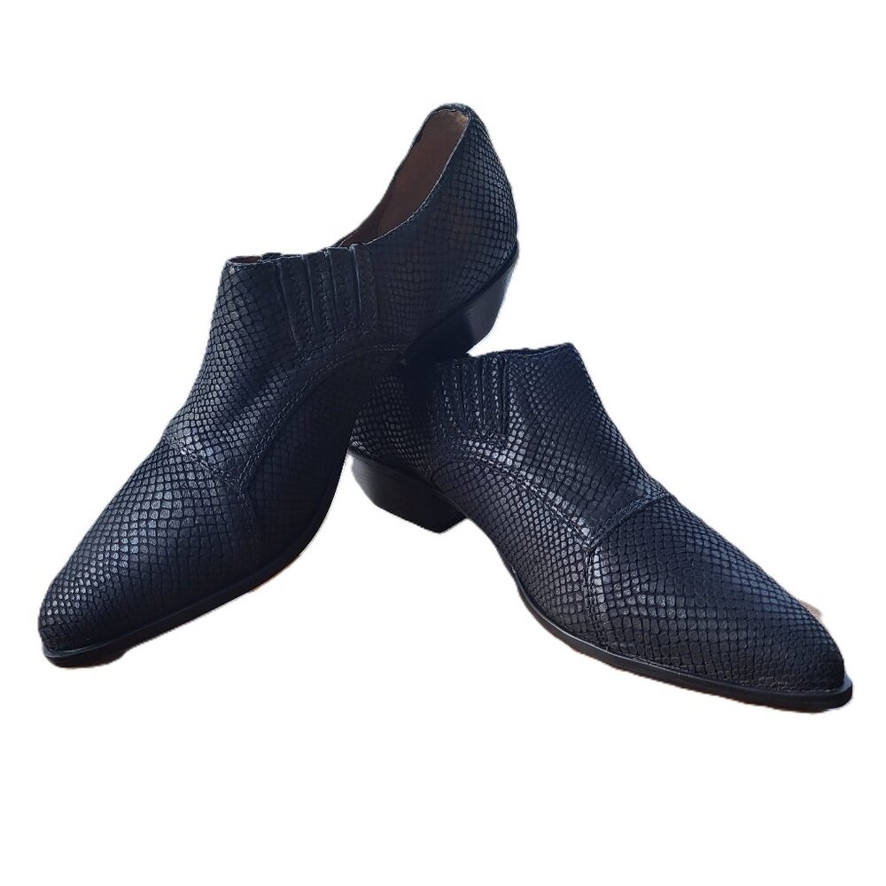 NWT Nine West Ankle Boots Western Style Nubuck Leather Size 8 Black